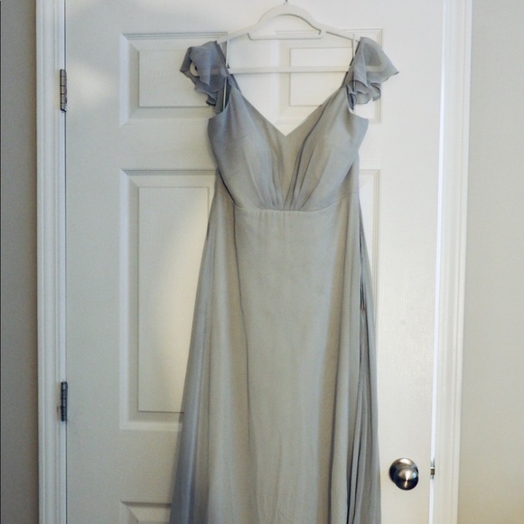 chiffon bridesmaid dresses with sleeves Satin Wedding Dress Ivory M Birdie by Grace Loves Lace